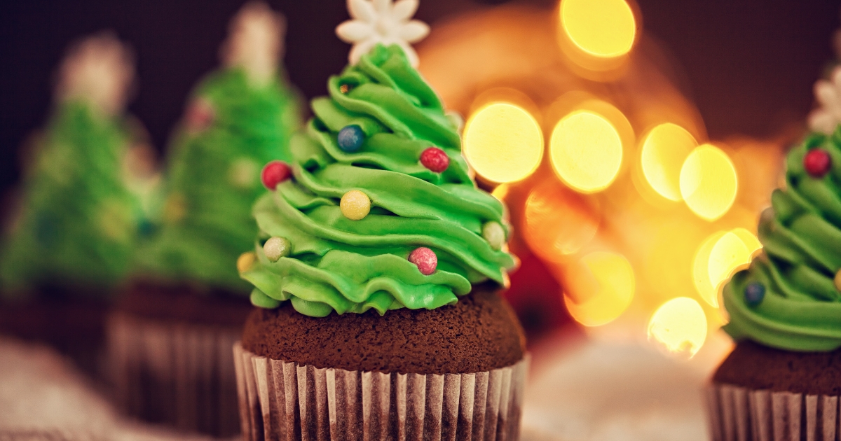 Cupcake de Árvore de Natal