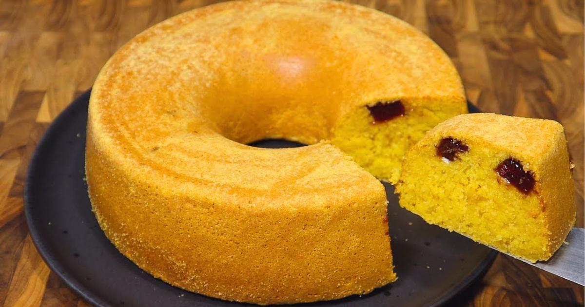 Bolo de Milho Com Goiaba Sem Glúten e Super Fofinho