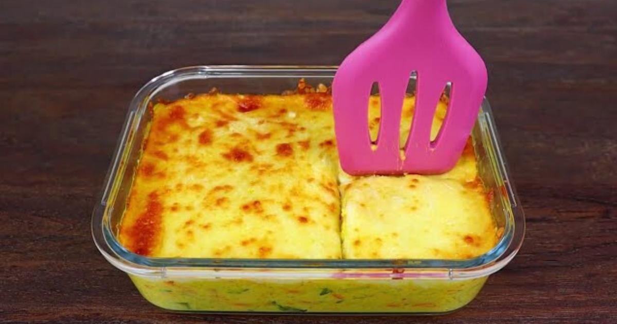 Purê de Milho de Latinha com Repolho e Cenoura Gratinado de Forno