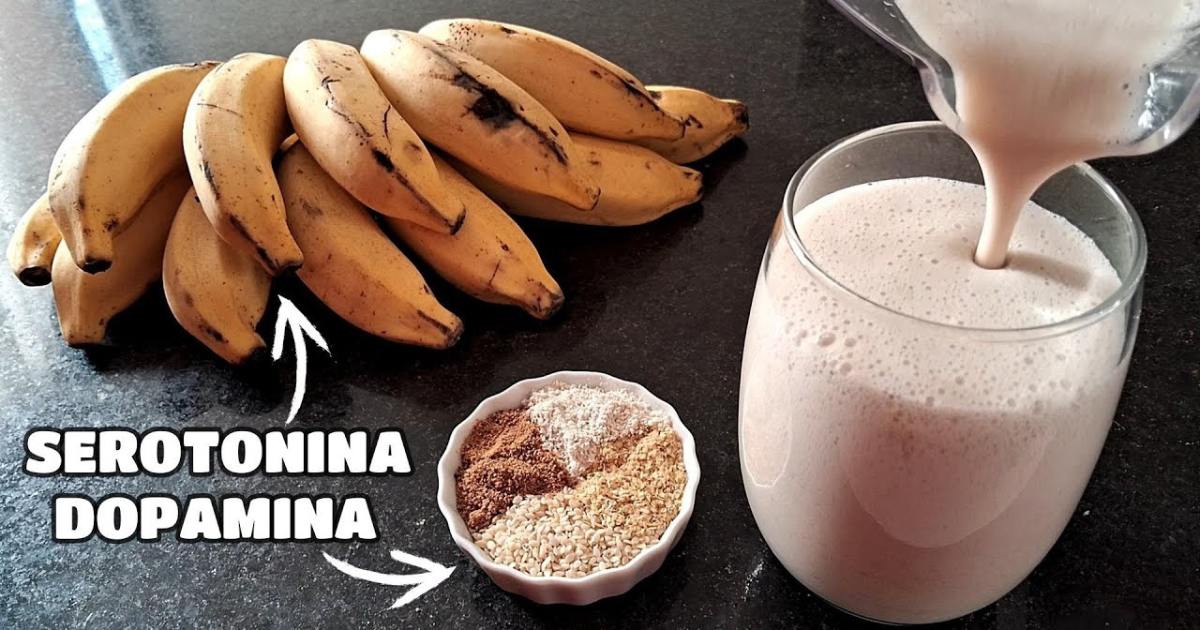 Vitamina de Banana que Ajuda Aumentar a Dopamina e Serotonina pra Combater o Cansaço Físico e Mental