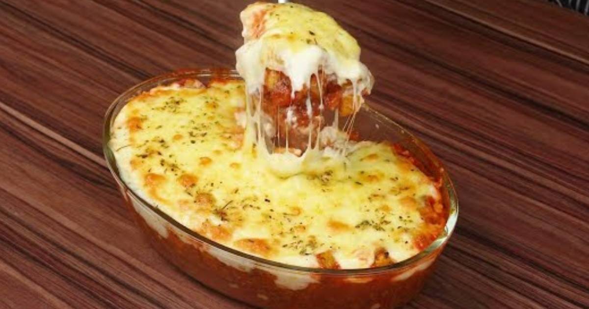 Batata com carne moída gratinada