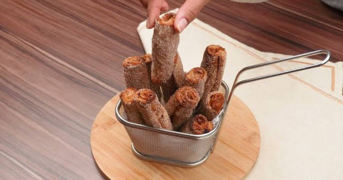 Churros de Air Fryer com pão de forma e doce de leite