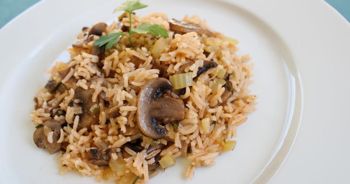 arroz de cogumelos frescos