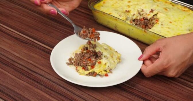 Carnes: Fricassê de Carne Moída Cremoso e Gratinado no Forno