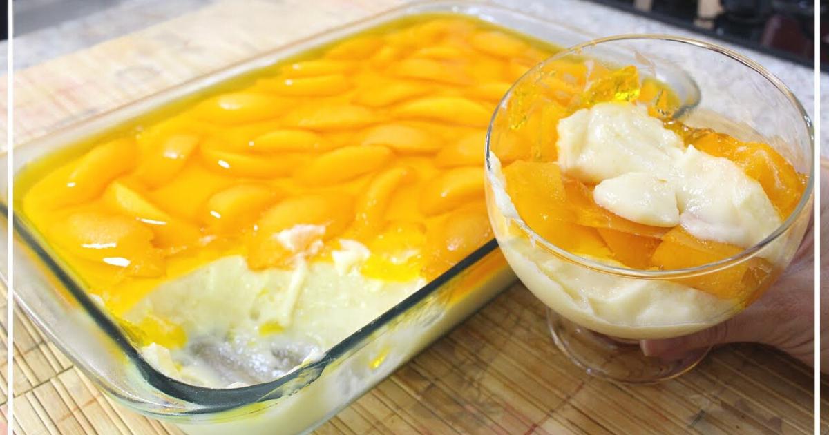 Aprenda a fazer uma sobremesa cremosa de pêssego fácil e refrescante!...