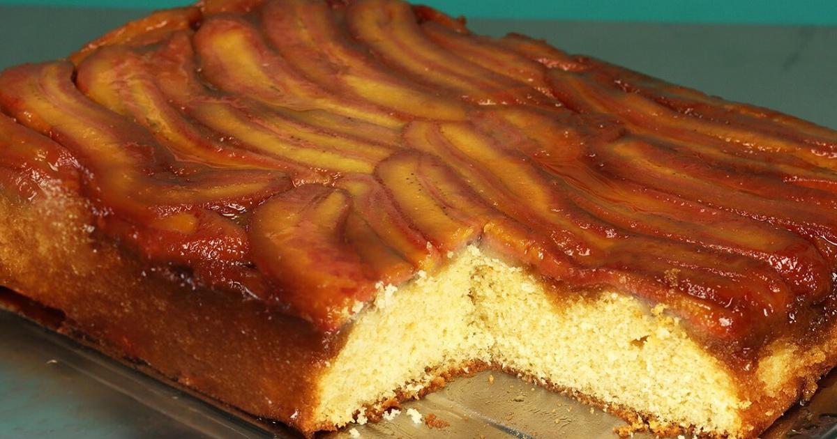 Bolo de Banana com a Massa Fofinha e Molhadinha