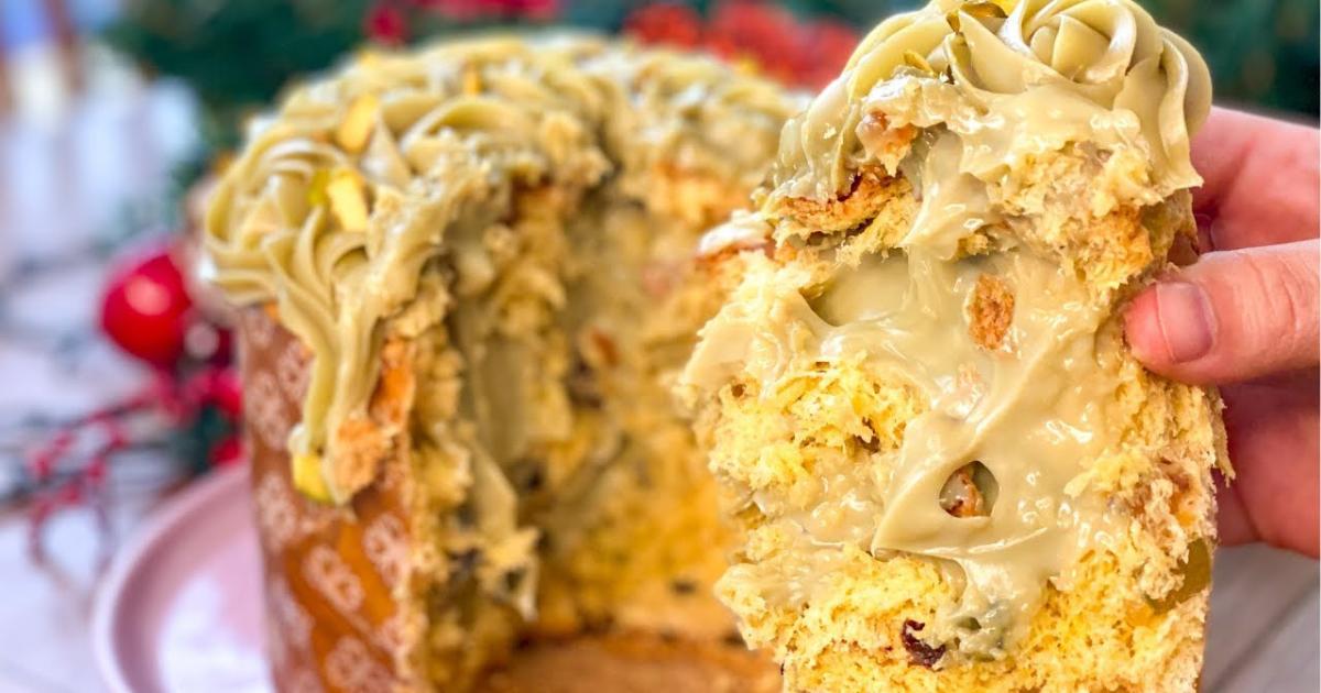 Panetone Recheado com Brigadeiro de Pistache