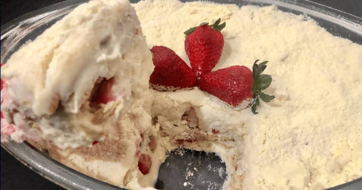 Faça hoje esse pavê de ninho com morango e surpreenda todos com uma sobremesa cremosa...