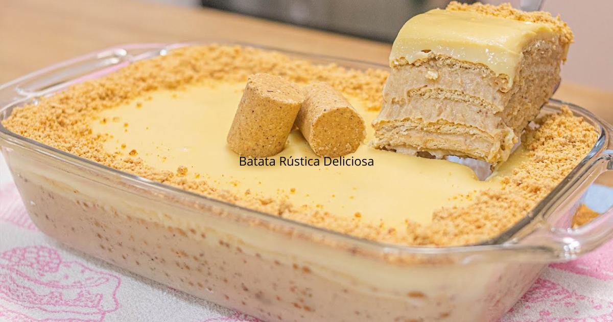 Pavê de paçoca com creme cremoso e ganache de chocolate branco, fácil e delicioso....