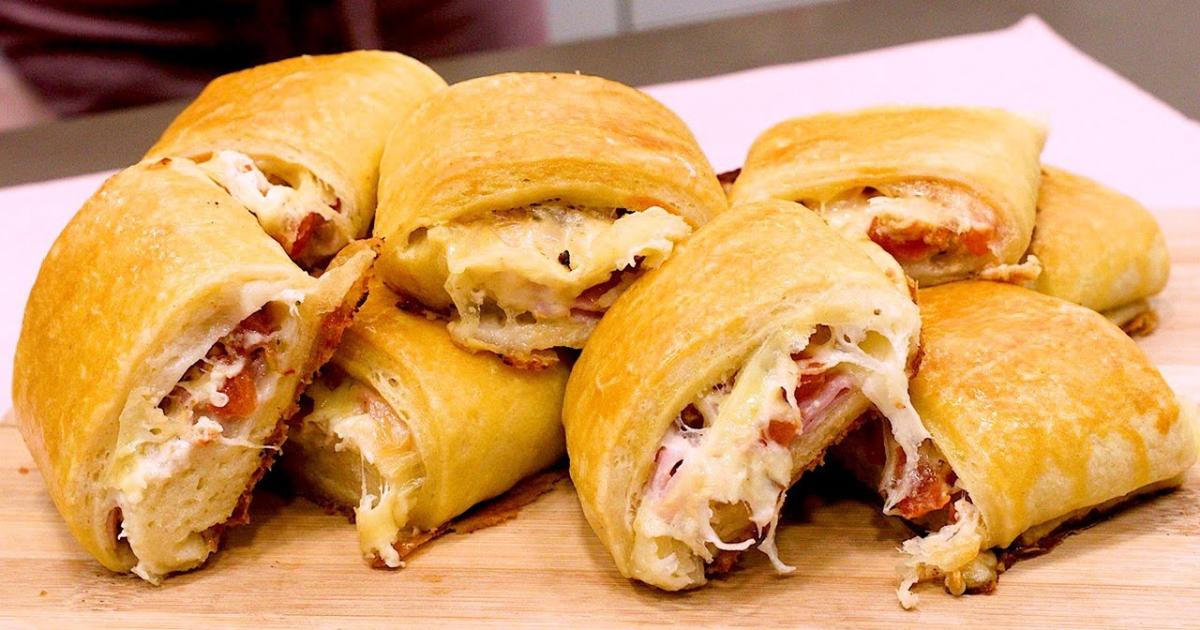 Receita de joelho de presunto e queijo fofinho, com massa macia e recheio cremoso. Ótimo...
