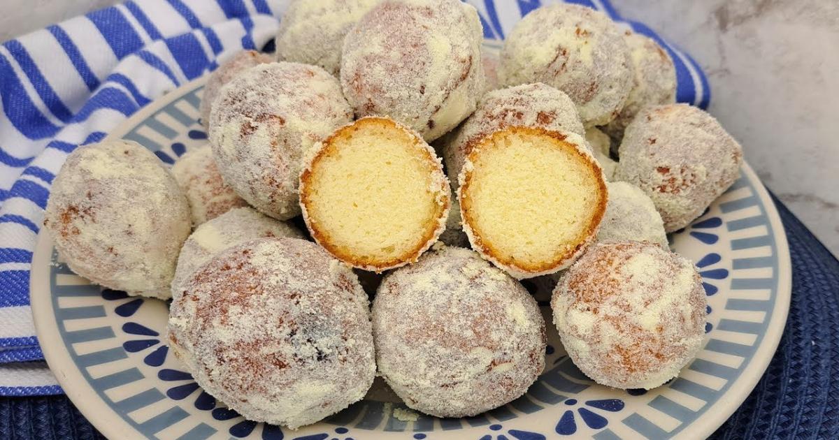 Bolinho de chuva de leite Ninho sequinho e macio, perfeito para o café....
