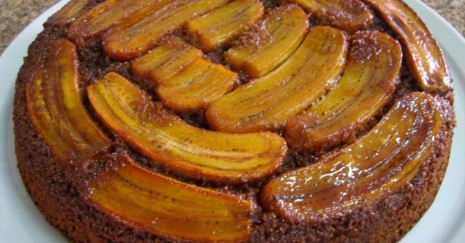 Bolos: Bolo de Banana Caramelizada Fácil