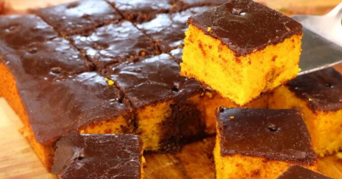 Bolos: Bolo de Cenoura com Casquinha de Chocolate