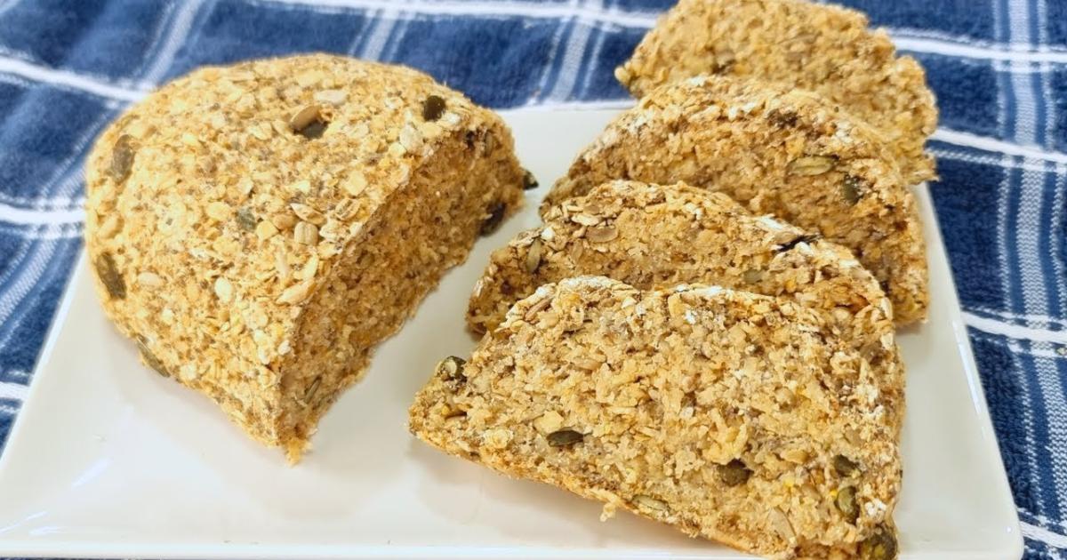 Receita de pão funcional sem trigo, leite, ovos ou fermento biológico....