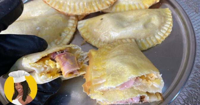 Petiscos: Pastel de Presunto e Queijo