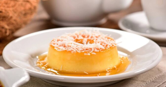 Pudim: Pudim Tapioca Coco Cremoso Fácil