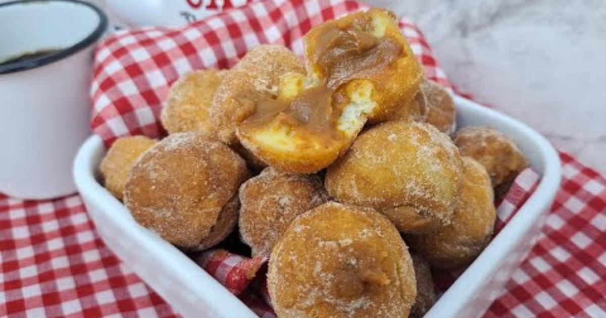 Receita fácil de biscoito frito com massa choux e recheio cremoso...