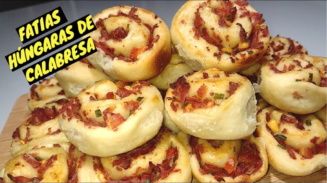 Fatias Húngaras Salgadas de Calabresa Fáceis e Fofinhas são ideais para lanche ou venda. Aprenda...