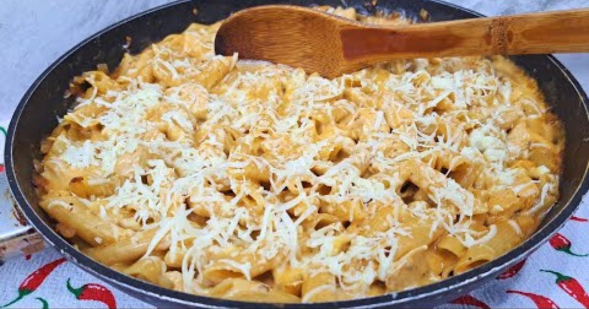 Receita de Macarrão Cremoso com Frango em Uma Panela Só que Vai Surpreender Você!