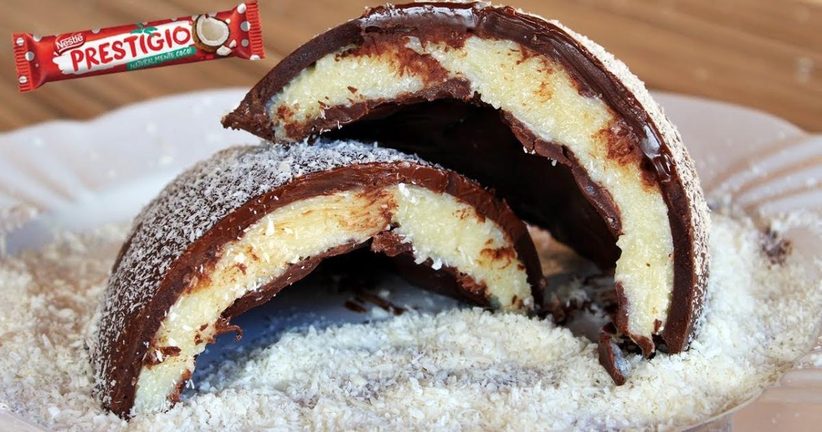 Ovo trufado com recheio de coco e casca de chocolate nobre....