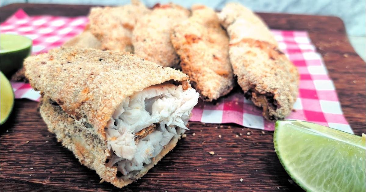 Receita fácil e deliciosa de peixe empanado na air fryer...