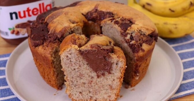Bolos: Receita de Bolo de Banana com Nutella Fofinho no Liquidificador