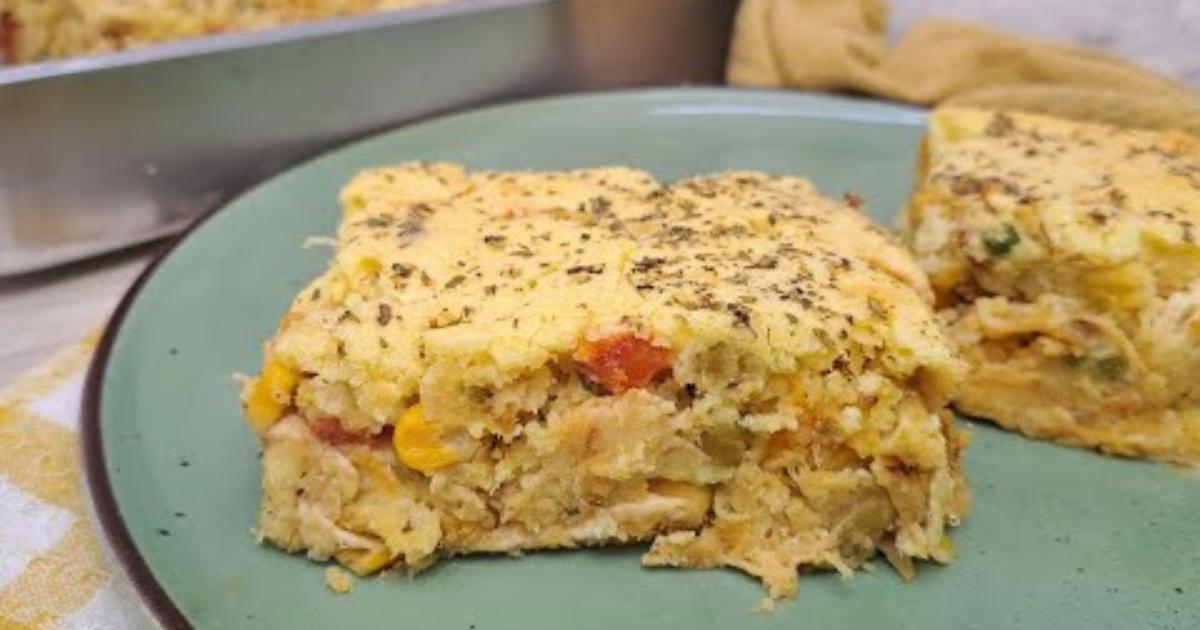 Receita simples e saborosa de torta de frango sem glúten e sem lactose....