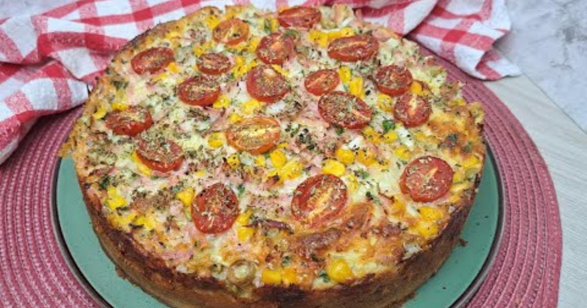Receita prática e deliciosa de torta de presunto e queijo fofa....