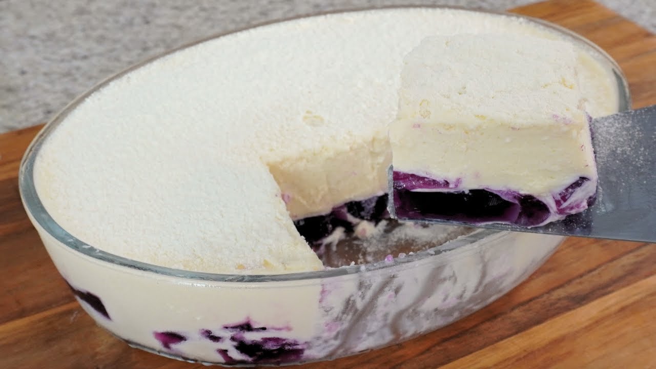 Sobremesa geladinha de gelatina com creme de Ninho, simples e linda....