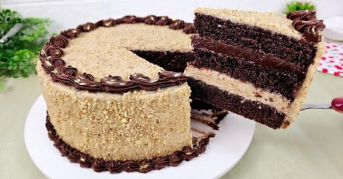 Bolos: Bolo Choconozes Recheado com Nozes e Ganache