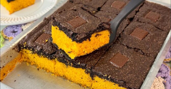 Bolos: Bolo de Cenoura com Brownie