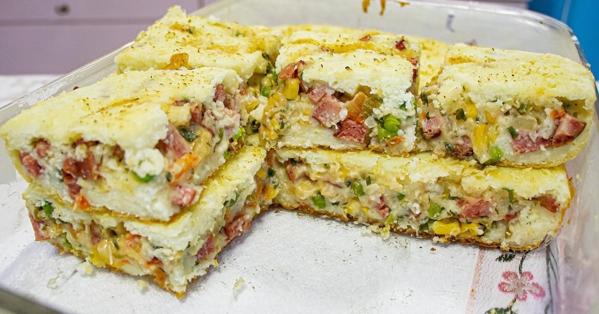 Torta cremosa sem trigo feita com sobras de arroz cozido....