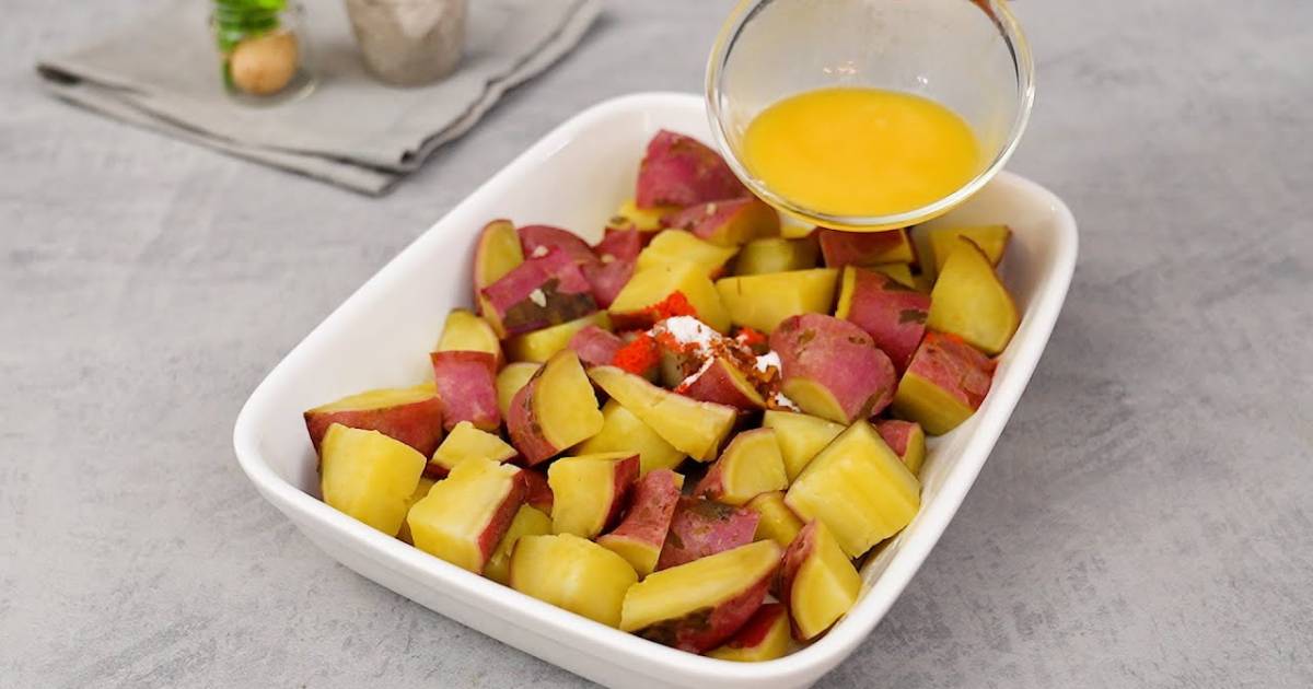 A Batata Doce Assada Crocante e Saborosa é fácil de fazer e perfeita para qualquer...