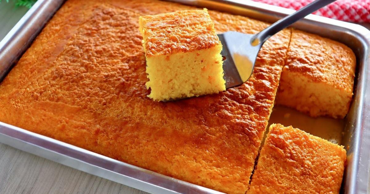 Receita prática de bolo de milho de latinha bem fofinho e úmido....