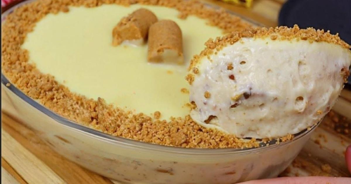 Pavê de paçoca com creme liso e ganache de chocolate branco....