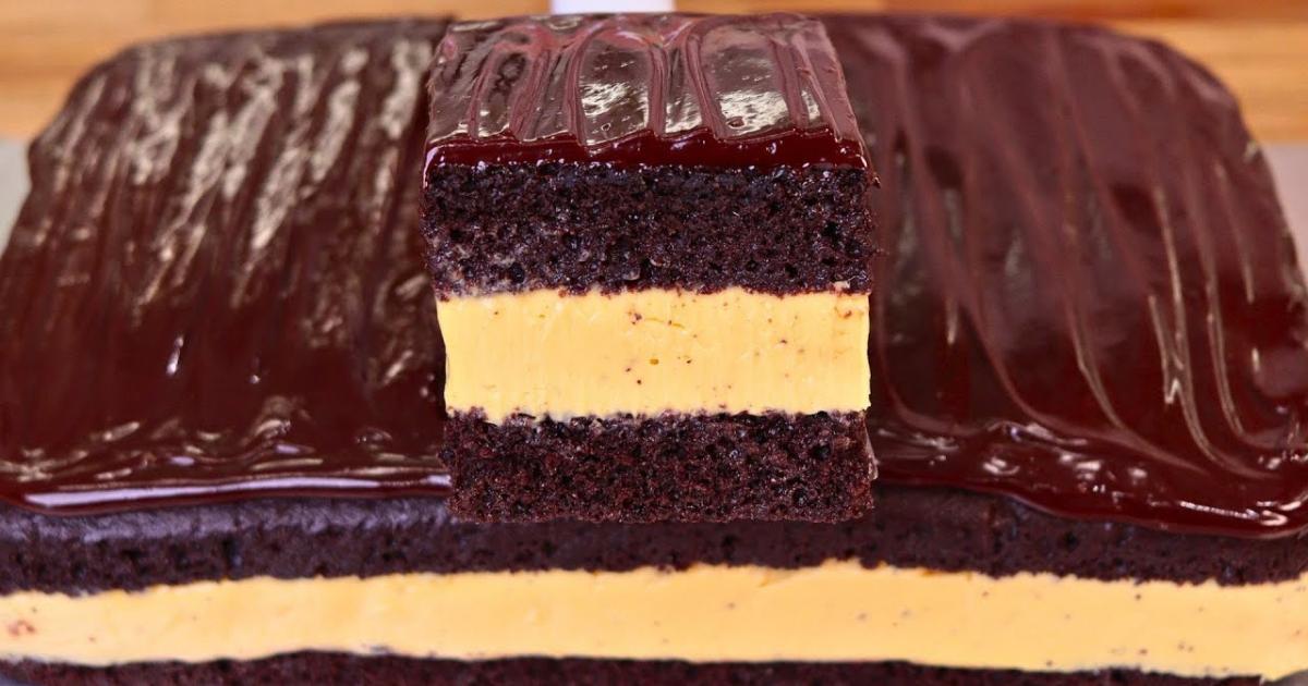 Receita fácil e suculenta de bolo gelado de chocolate com maracujá....