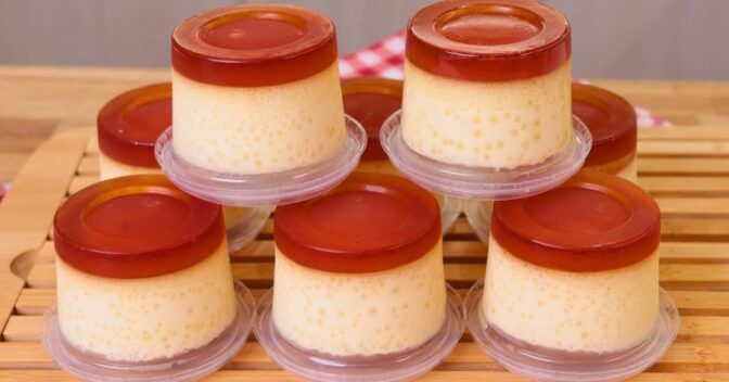 Doces: Pudim de Leite Condensado no Potinho