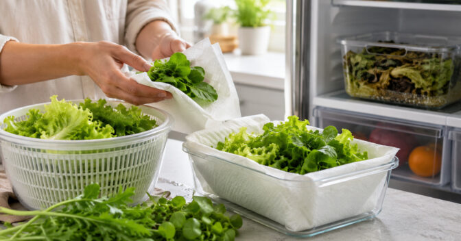 Notícias: O detalhe depois da lavagem que faz as folhas da salada durarem mais e evita aquela aparência murcha na geladeira