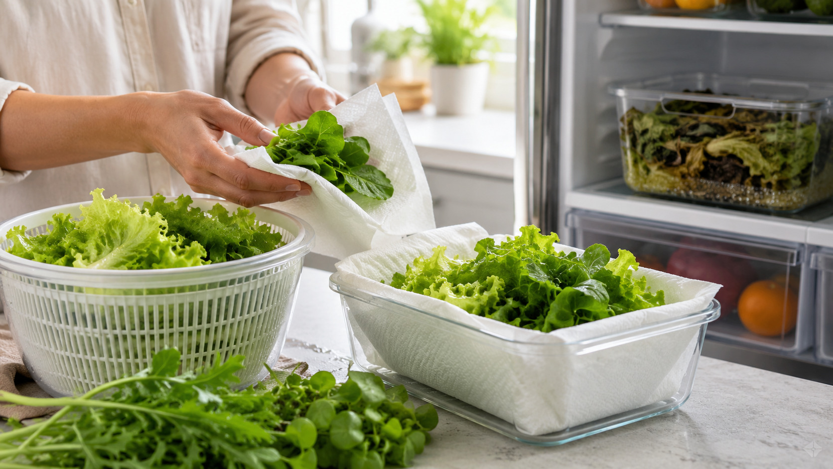 Quer fazer com que as folhas da salada durem mais? Então veja essas dicas que...