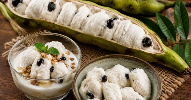Notícias: O ingá-cipó lembra sorvete de baunilha, mas pode desaparecer dentro da receita: a fruta funciona melhor quando sua textura de nuvem continua perceptível