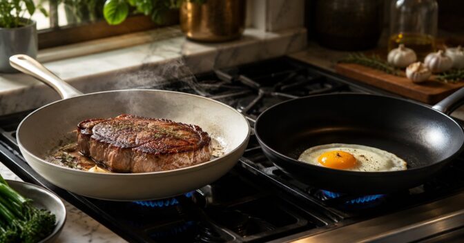 Notícias: A frigideira não sela a carne sozinha: o detalhe invisível que decide se o alimento cria crosta, cozinha no próprio líquido ou perde a textura