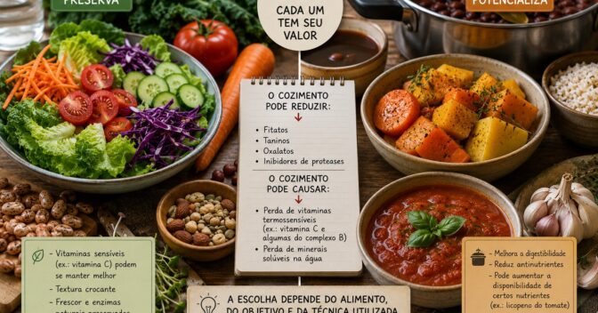 Notícias: Eu parei de acreditar que todo alimento cru era automaticamente melhor e comecei a observar o que o cozimento também remove