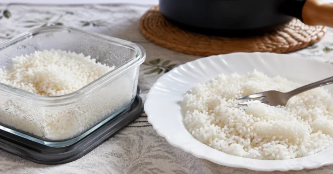 Notícias: Arroz passa 24 horas na geladeira, volta quente ao prato e sofre uma mudança invisível que altera a forma como parte do amido chega ao intestino