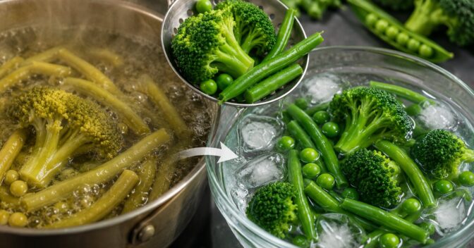 Notícias: O banho de gelo não serve apenas para esfriar: a etapa de poucos minutos que preserva a cor e a textura dos legumes
