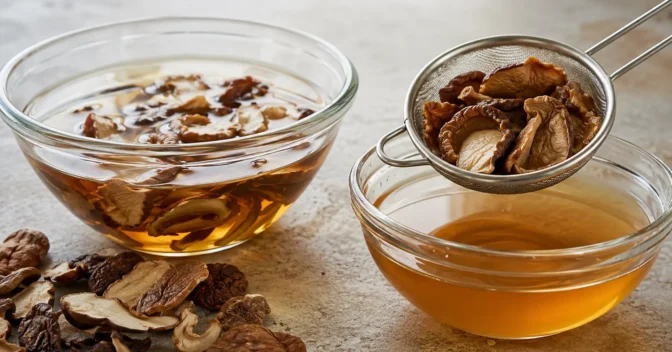 Notícias: A água que devolve o volume aos cogumelos secos pode concentrar mais sabor do que o ingrediente reidratado