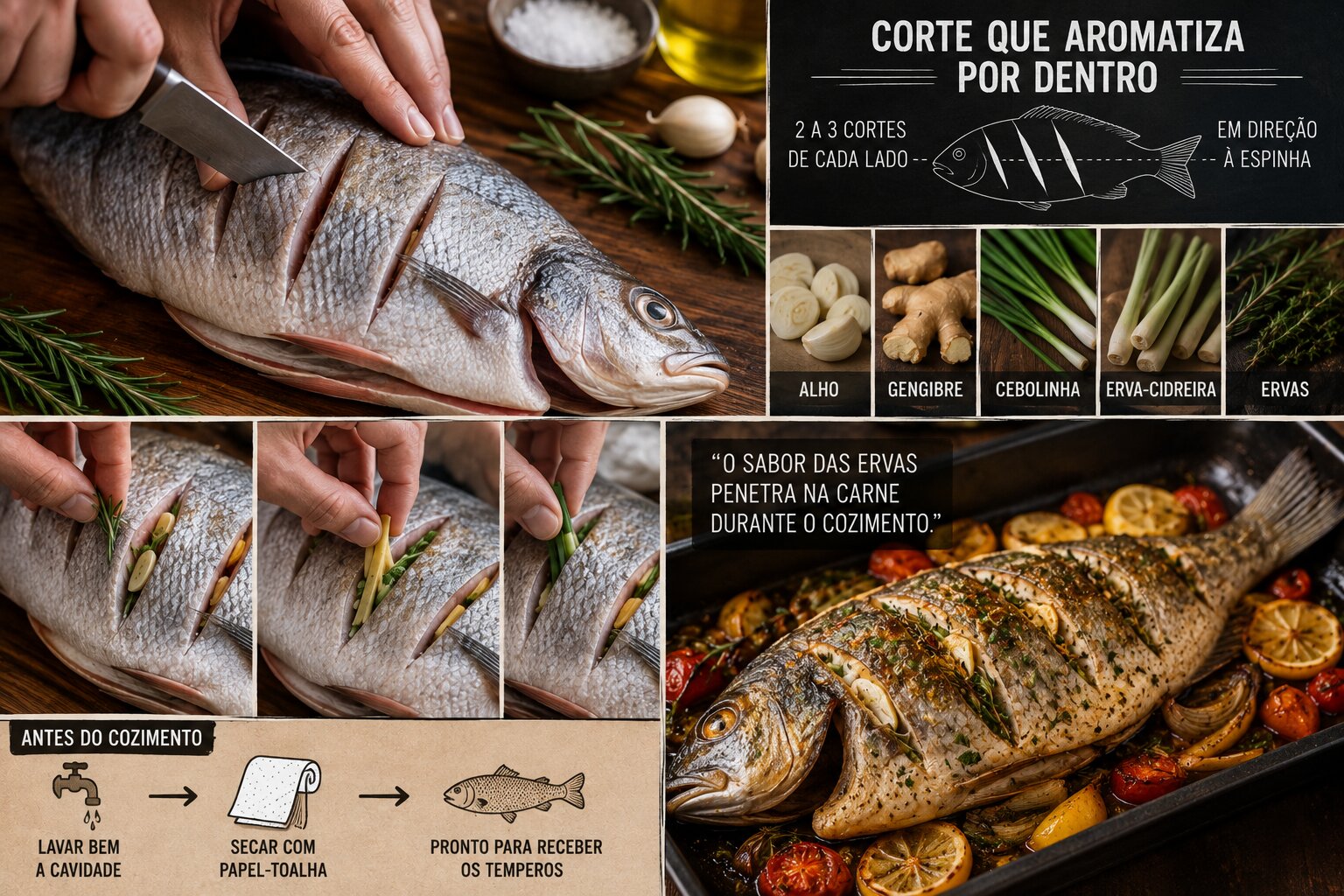 Eu costumava temperar peixe inteiro como se estivesse pintando sua superfície. Passava sal, azeite, alguma...