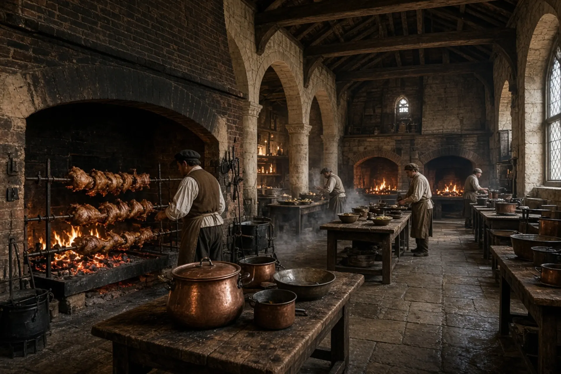 No Hampton Court Palace, residência favorita de Henrique VIII, as cozinhas não eram um ambiente...