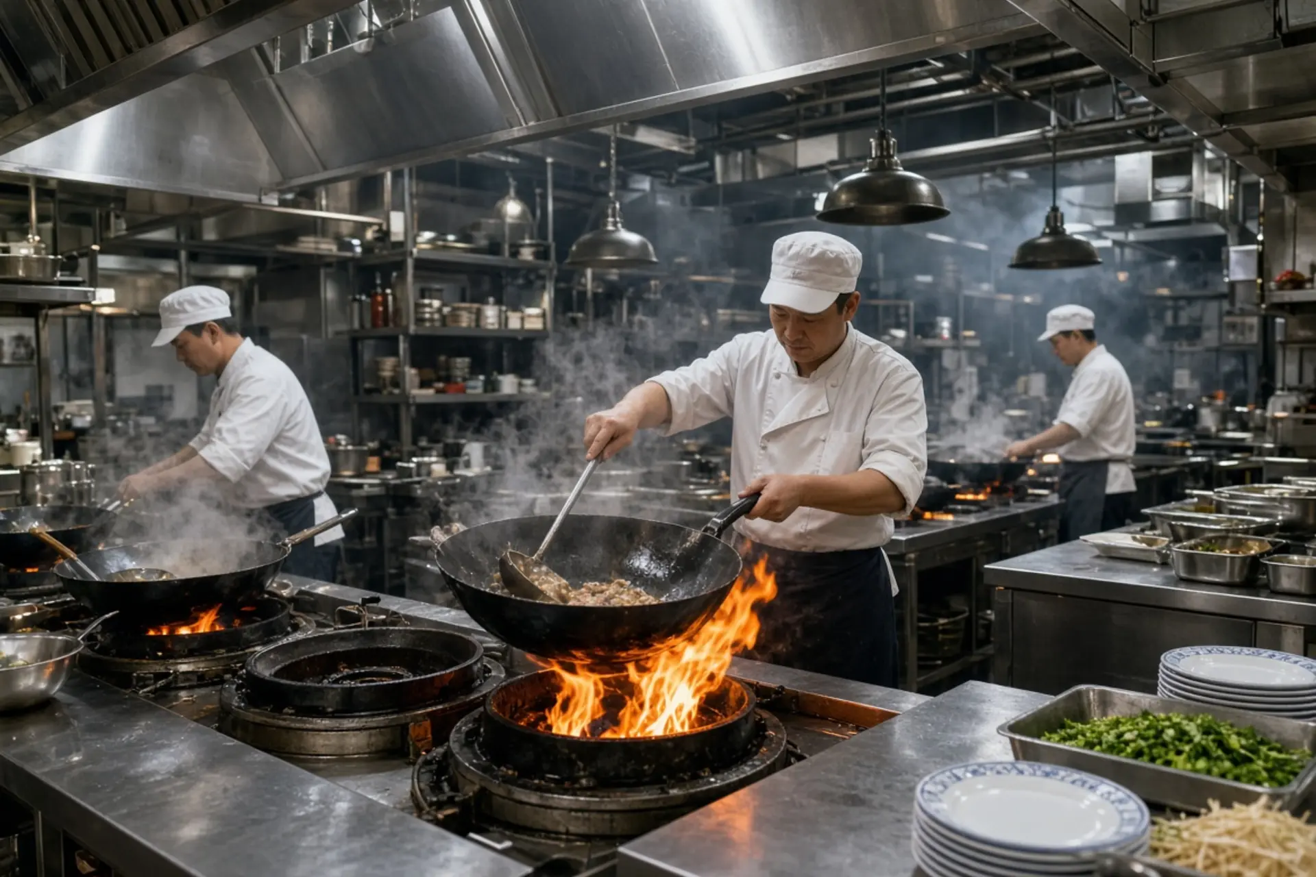 Nas cozinhas profissionais chinesas, especialmente nas de estilo cantonês e sichuanês, a estação de wok...