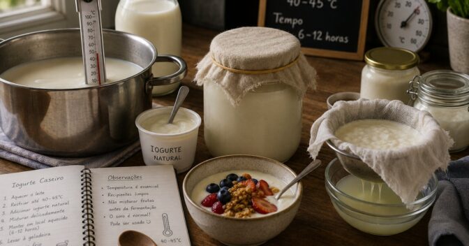 Notícias: Eu tentei fazer iogurte caseiro e descobri que o ingrediente mais importante não era o leite, mas a temperatura