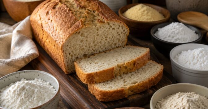 Notícias: Eu tentei fazer pão sem glúten usando apenas farinha de arroz e entendi por que a massa ficou pesada e quebradiça